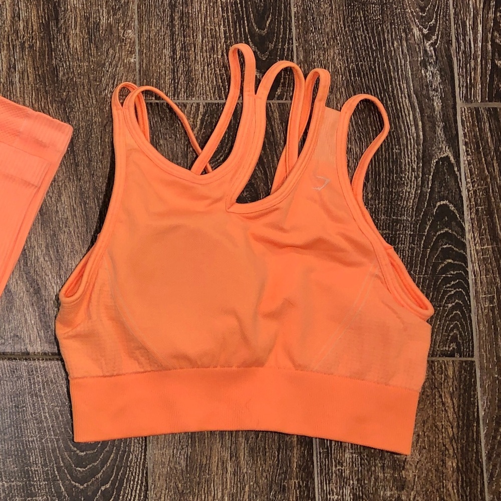 Gymshark Ultra Seamless Orange Bra Large